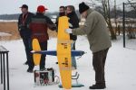 Piet met zijn PT19. Goed te zien is dat Piet mooie breede ski's gebruikt